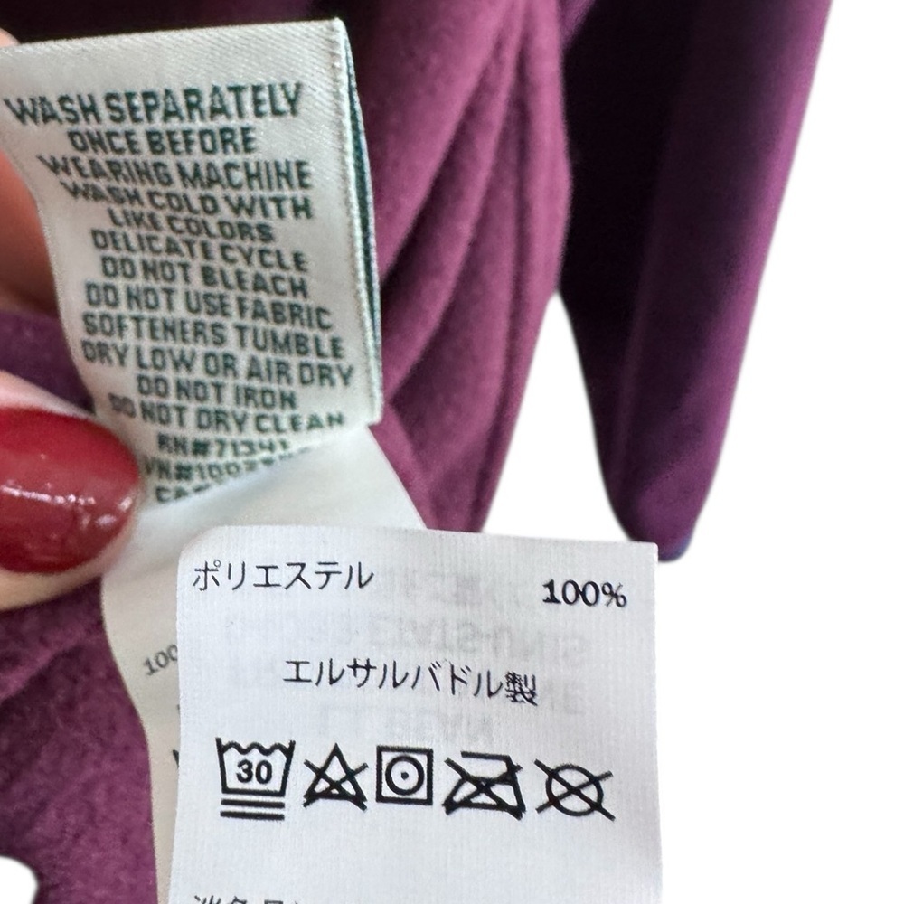 LL Bean Women’s 2X Plus Full Zip Fleece Jacket Burgundy Plum Lightweight - Picture 12 of 12